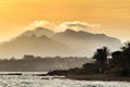 Sunset on Isla Plana beach in Cartagena, Murcia