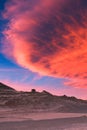 Beautiful sunset in the moon valley, Atacama desert, Chile Royalty Free Stock Photo