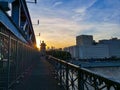 A beautiful sunset in moscow from the bridge Royalty Free Stock Photo