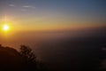 Beautiful Sunset on Mount Ungaran, Central Java, Indonesia
