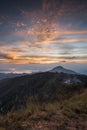 Beautiful sunset on the mountain at sanknokwua