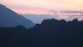 Beautiful sunset mountain silhouette in andes Bolivia Peru Royalty Free Stock Photo
