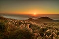 Beautiful sunset on mountain Royalty Free Stock Photo