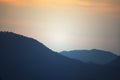 Beautiful sunset in the mountains backlight Royalty Free Stock Photo