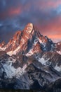 Beautiful sunset in the mountains, Caucasus Mountains, Georgia, region Dombay