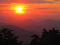 A beautiful sunset from the mountains Royalty Free Stock Photo