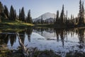 Mt Rainier Sunset over lake tipsoo Royalty Free Stock Photo