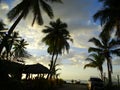 Beautiful sunset at Nadi Bay Beach, Fiji Royalty Free Stock Photo