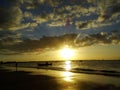 Beautiful sunset at Nadi Bay Beach, Fiji Royalty Free Stock Photo