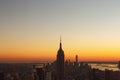 Beautiful sunset at new york city, Manhattan Royalty Free Stock Photo