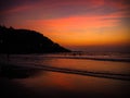 Beautiful sunset with nice colors on the beach in South of India.