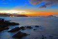 Beautiful sunset of Northeast Coast in Taiwan Royalty Free Stock Photo