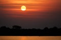 Beautiful sunset in northern Pantanal Royalty Free Stock Photo