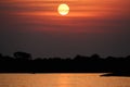 Beautiful sunset in northern Pantanal Royalty Free Stock Photo