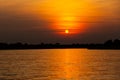 Beautiful sunset in northern Pantanal, world's largest wetlands. Wild brazil, brazilian wildlife and nature, amazing Royalty Free Stock Photo