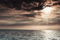 Beautiful sunset on the ocean sea Royalty Free Stock Photo