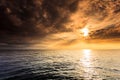 Beautiful sunset on the ocean sea Royalty Free Stock Photo