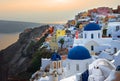 Beautiful sunset in Oia, Santorini, Greece Royalty Free Stock Photo