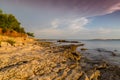 Beautiful sunset over Adriatic Sea, with beautiful dramatic cloudscape Royalty Free Stock Photo