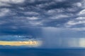 Beautiful sunset over Adriatic Sea, with beautiful dramatic cloudscape Royalty Free Stock Photo