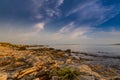 Beautiful sunset over Adriatic Sea, with beautiful dramatic cloudscape Royalty Free Stock Photo