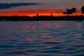 Beautiful sunset over Adriatic Sea, with beautiful dramatic cloudscape Royalty Free Stock Photo