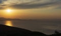 Beautiful sunset over Aegean Sea in Pelion Peninsula, Greece Royalty Free Stock Photo