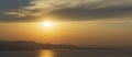Beautiful sunset over Aegean Sea in Pelion Peninsula, Greece Royalty Free Stock Photo