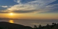 Beautiful sunset over Aegean Sea in Pelion Peninsula, Greece Royalty Free Stock Photo