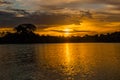 Beautiful sunset over the Amazon River. Manaus, Amazonas, Brazil Royalty Free Stock Photo