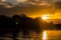 Beautiful sunset over the Amazon River. Manaus, Amazonas, Brazil Royalty Free Stock Photo