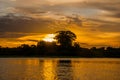 Beautiful sunset over the Amazon River. Manaus, Amazonas, Brazil Royalty Free Stock Photo