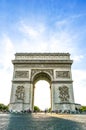 Beautiful sunset over Arc de Triomphe, Paris