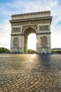 Beautiful sunset over Arc de Triomphe, Paris