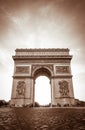 Beautiful sunset over Arc de Triomphe, Paris