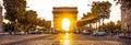 Beautiful sunset over Arc de Triomphe, Paris