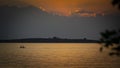 Beautiful sunset over Aretes beach, Halkidiki