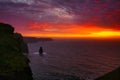 Beautiful sunset over the Atlantic from the Cliffs of Moher, County Clare, Ireland Royalty Free Stock Photo