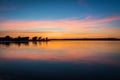 Beautiful sunset over bay with reflections Royalty Free Stock Photo