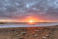 Beautiful sunset over the beach at Greymouth West Coast South Island, New Zealand.