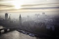 Beautiful sunset over the Big Ben in London Royalty Free Stock Photo