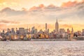 Beautiful sunset over brooklyn bridge in New York City Royalty Free Stock Photo
