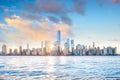 Beautiful sunset over brooklyn bridge in New York City Royalty Free Stock Photo