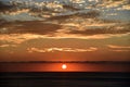 Beautiful sunset over the calm Pacific Ocean. Royalty Free Stock Photo