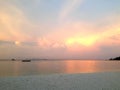 Beautiful sunset over calm sea on Lipe Island of Thailand Royalty Free Stock Photo