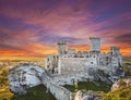 Beautiful sunset over castle. Royalty Free Stock Photo