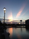 The Sunset over the Cranes Roost in Altamonte Springs, Florida. Royalty Free Stock Photo