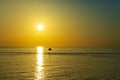 Beautiful sunset over dark sea. Summer background Royalty Free Stock Photo