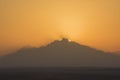 Beautiful sunset over desert mountain landscape Royalty Free Stock Photo