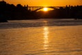 Beautiful sunset over the Duoro River in Porto City Royalty Free Stock Photo